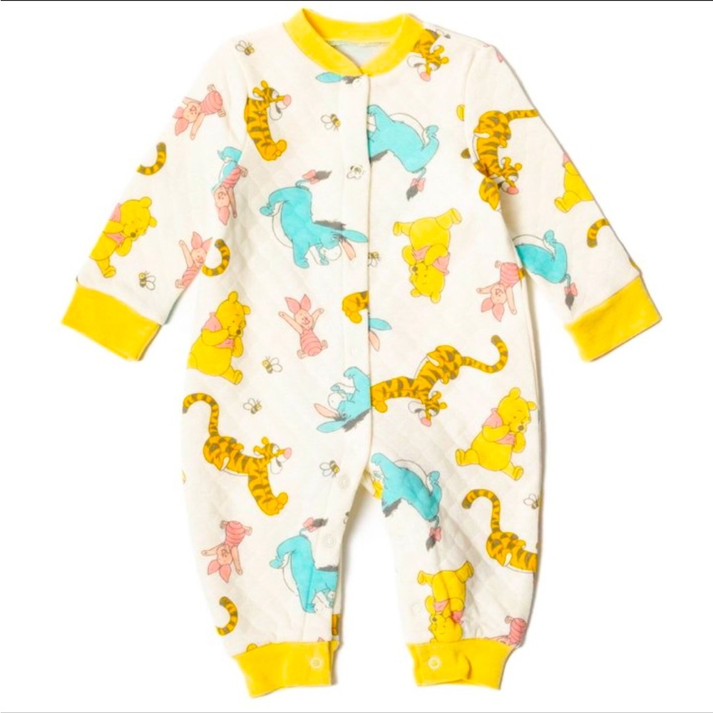 Disney Winnie the Pooh and Friends Quilted French Terry Snap Coverall 0-3mo.